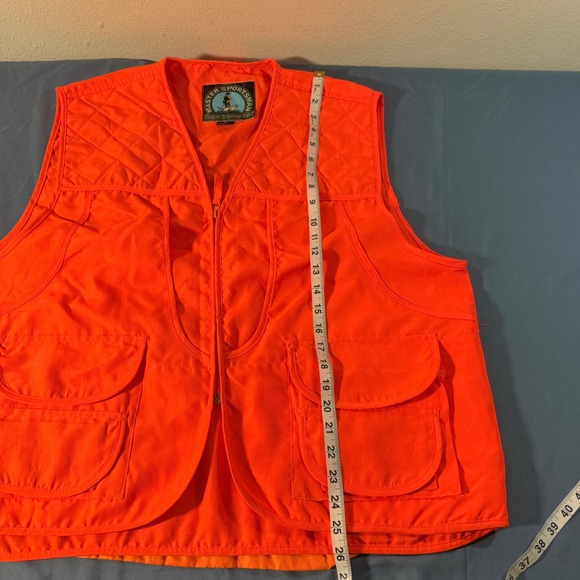 Master Sportsman Orange Quilted Hunting Fishing Vest Rugged Outdoor Gear XL - Picture 5 of 8